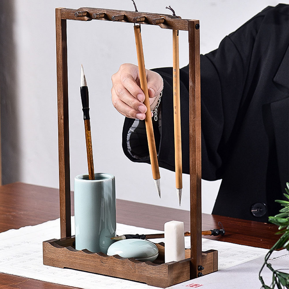 Desktop Organizer Bamboo - Suporte de Pincéis de Bambu de