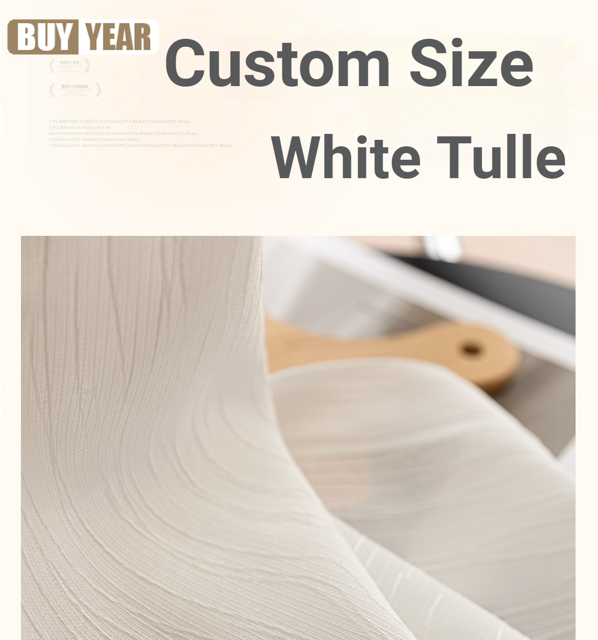 Home Office Buy - Cortinas de Tule Brancas Luxuosas para