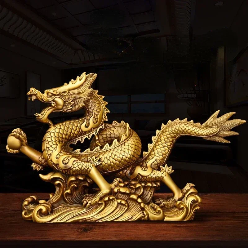Home Office Feng Shui - Enfeites de Dragão de Cobre Feng