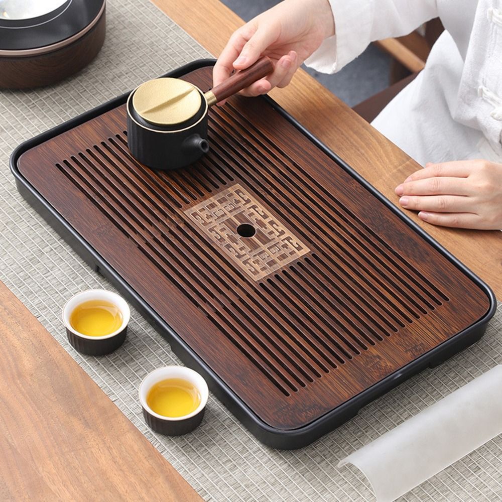 Desktop Organizer Bamboo - Bandeja de chá de bambu 43.5x26.5cm