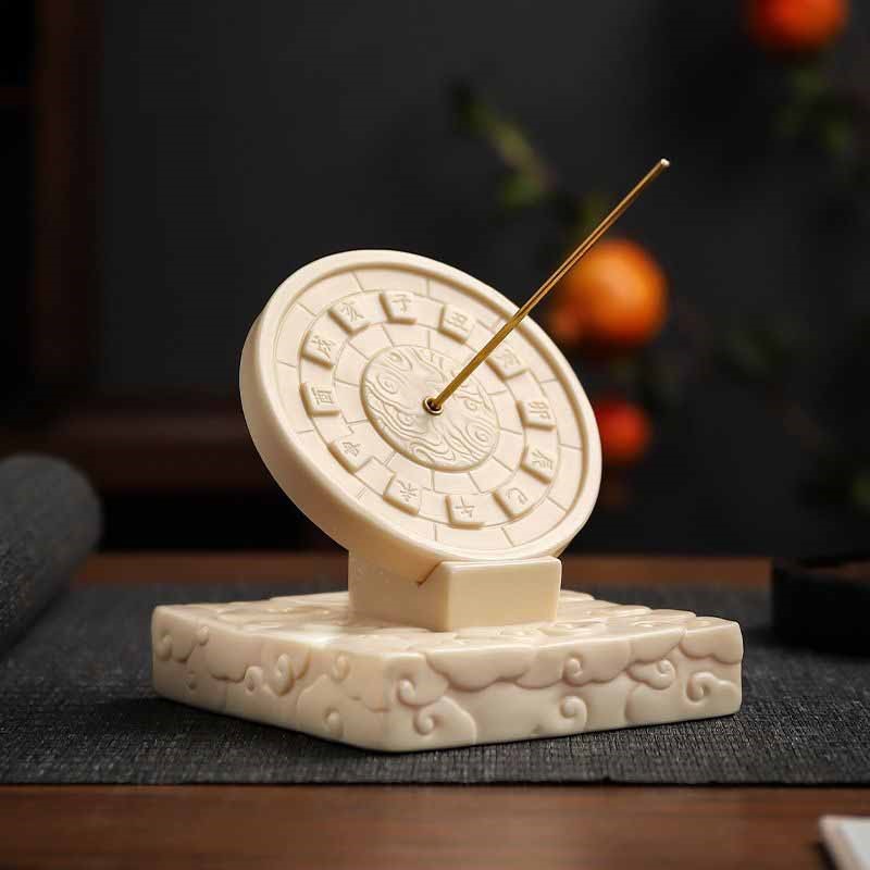 Home Office Gadgets - Relógio de Sol Cerâmico Estilo Chinês