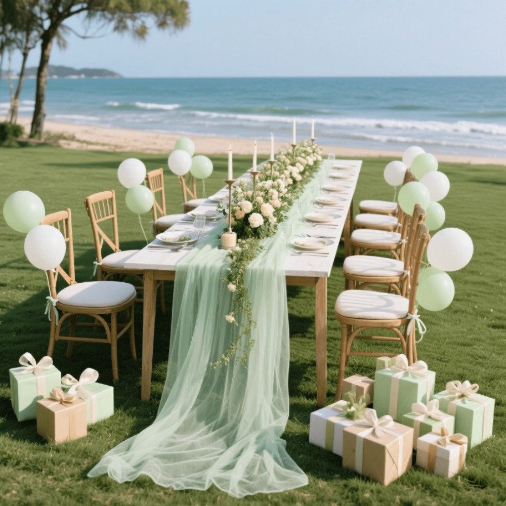 Home Office News - Caminho de Mesa Transparente para Casamento,