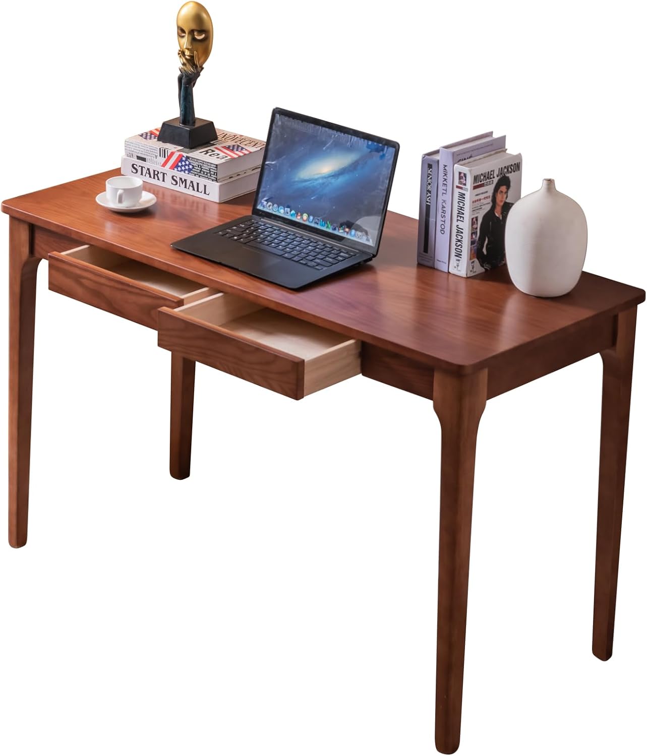 Home Office Trabalho - Mesa de Computador de Madeira Sólida