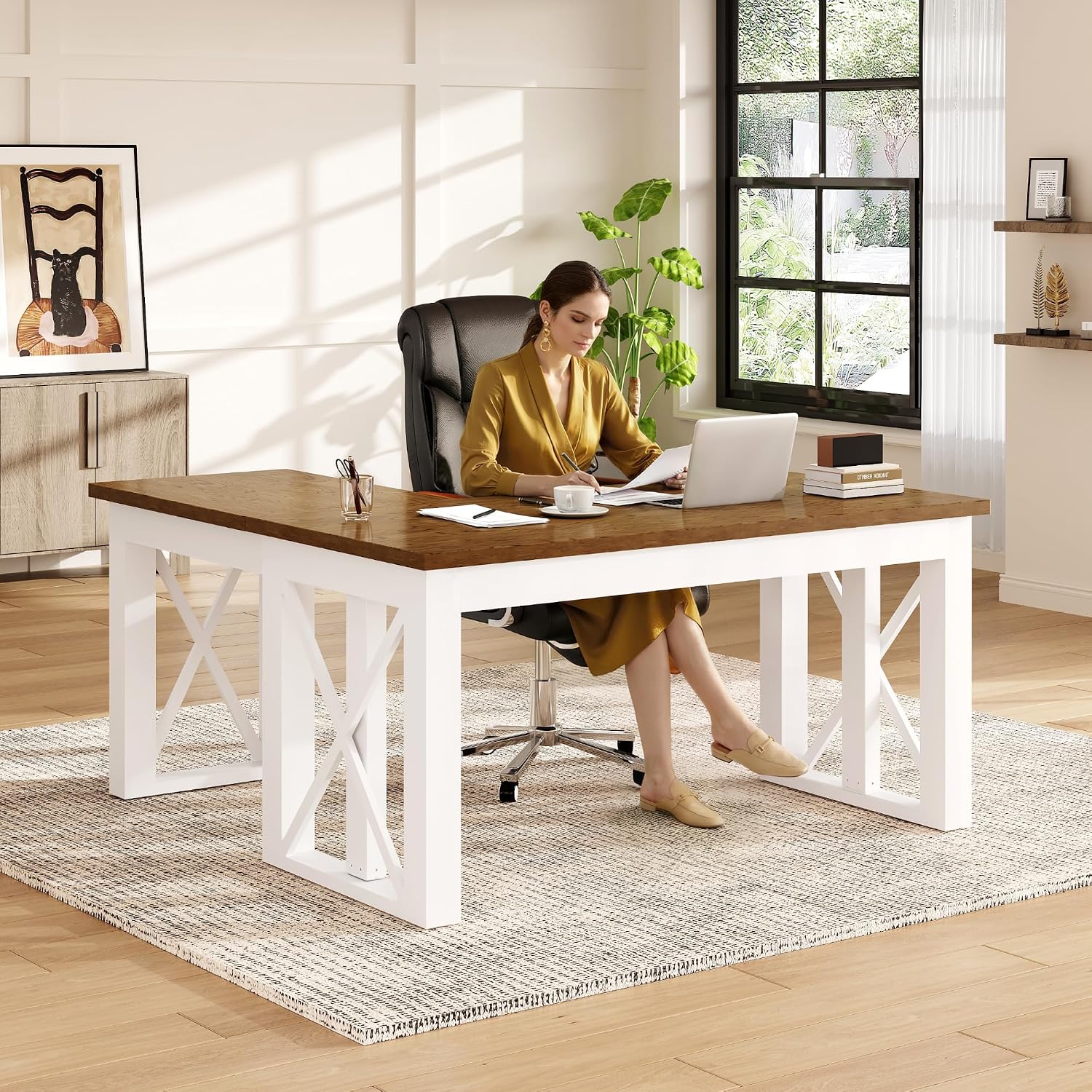 Home Office Trabalho - Mesa de Trabalho em L com