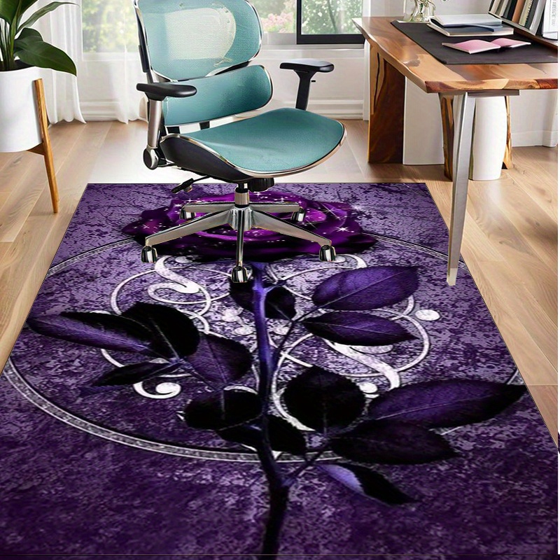 Home Office Interior Design - Tapete Folha Roxa para decoração de