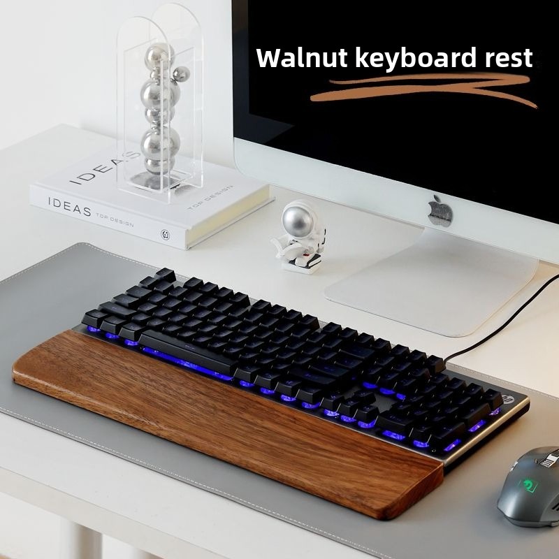 Wrist Rest Pad - Teclado de madeira maciça descanso de
