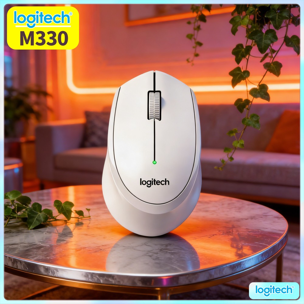 Home Office Noturno - Mouse Sem Fio Silencioso Logitech M330