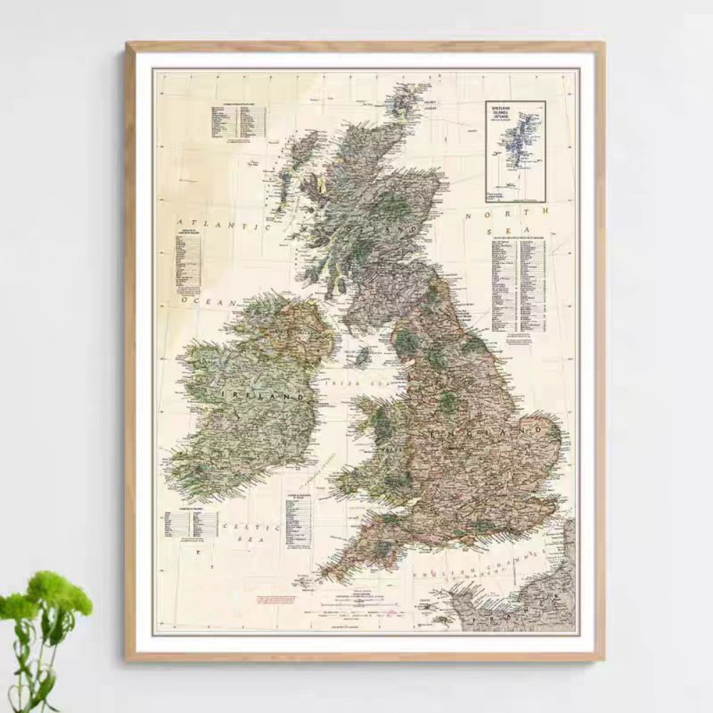 Home Office And Library - Pôsteres Vintage HD do Mapa da