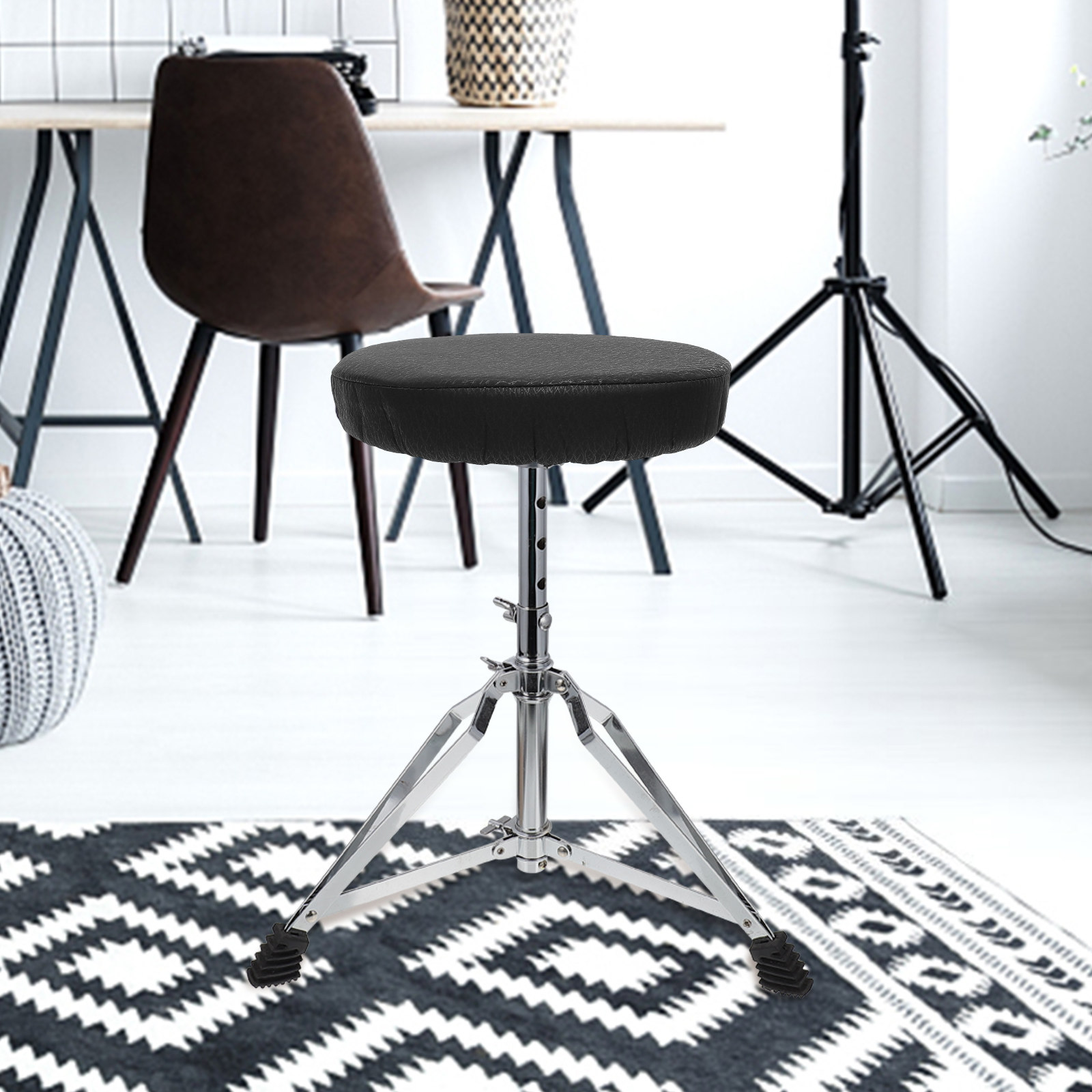 Home Office Sofa - Capa de Assento Redonda Preta Elástica