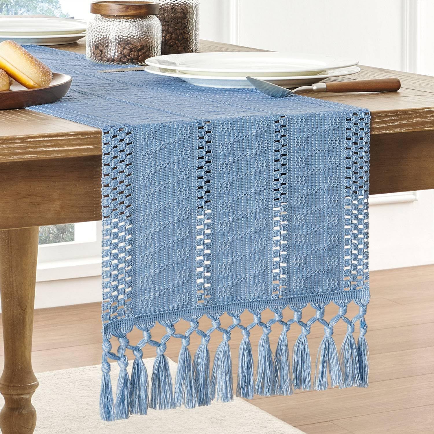 Caminho de Mesa Bege Boho de L - Home Office News avaliação e preço