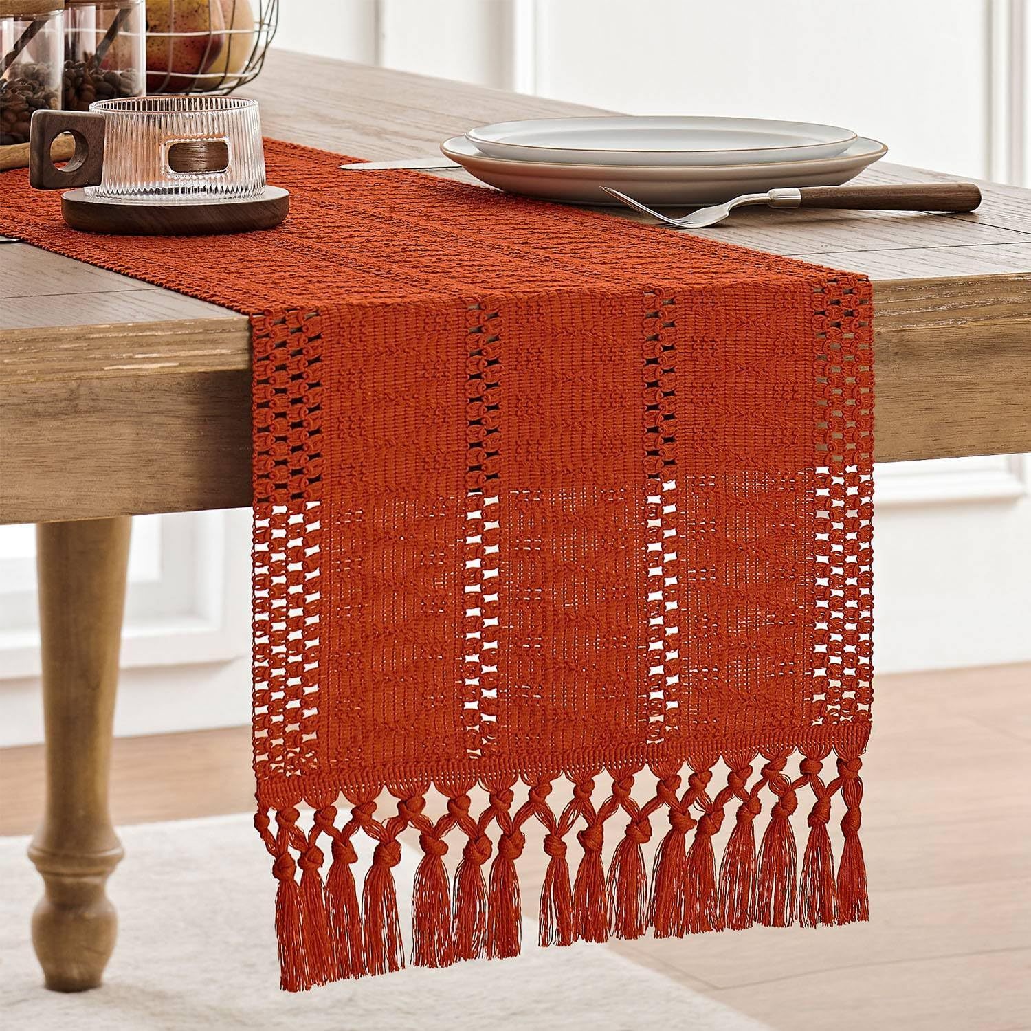 Caminho de Mesa Bege Boho de L - Home Office News avaliação e preço