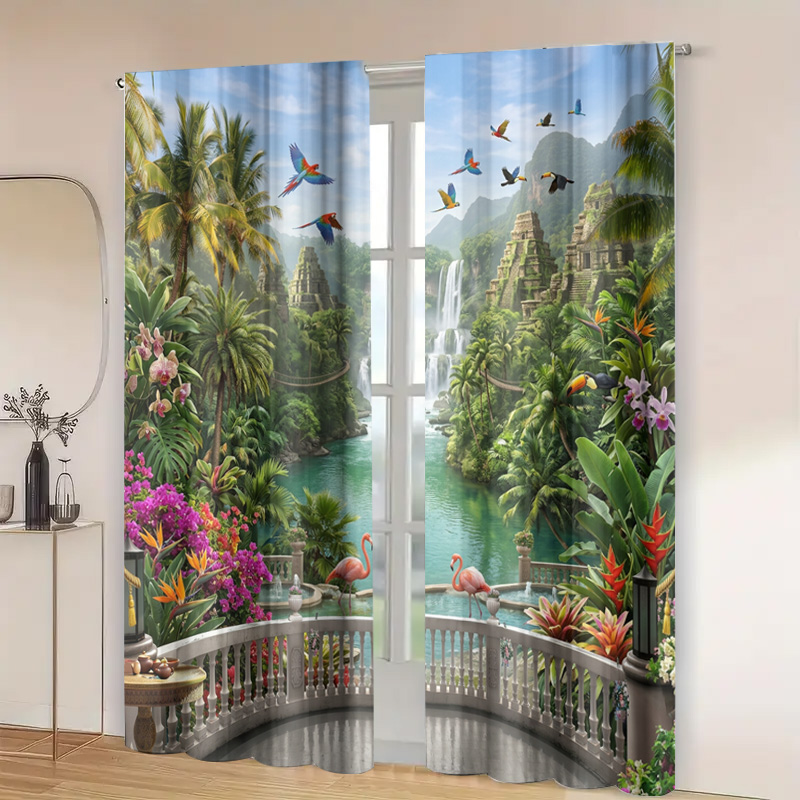 Cortina de Paisagem Vibrante d - Home Office Bali avaliação e preço