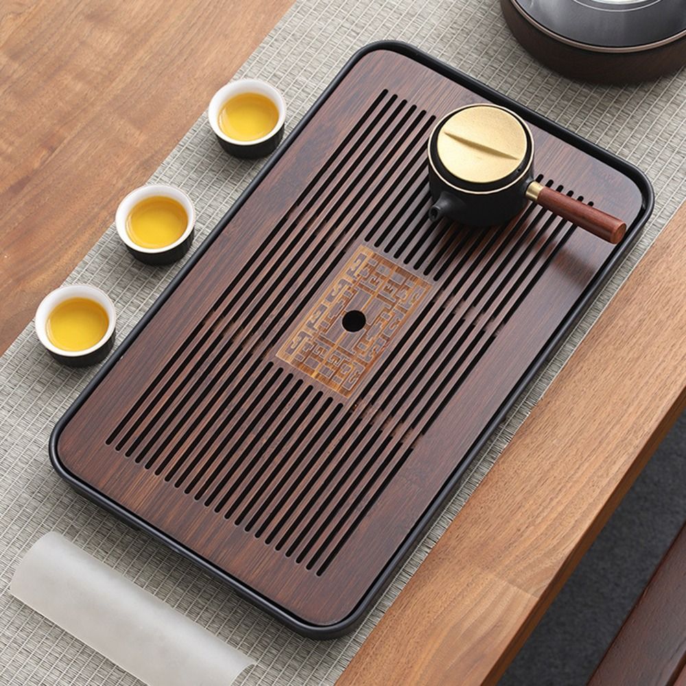 Bandeja de chá de bambu 43.5x2 - Desktop Organizer Bamboo avaliação e preço