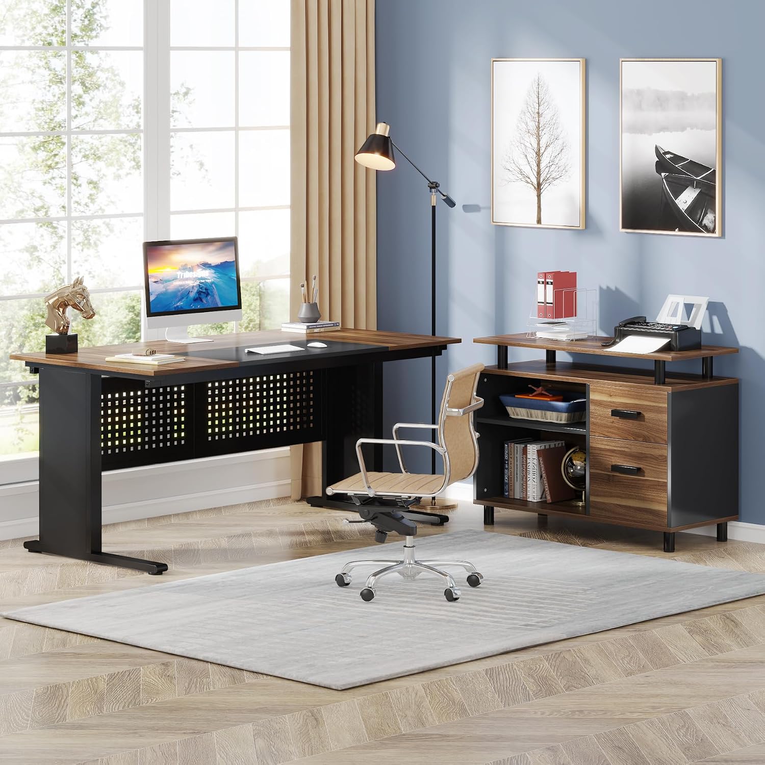 Mesa Executiva em L de 63 Pole - Home Office Trabalho avaliação e preço