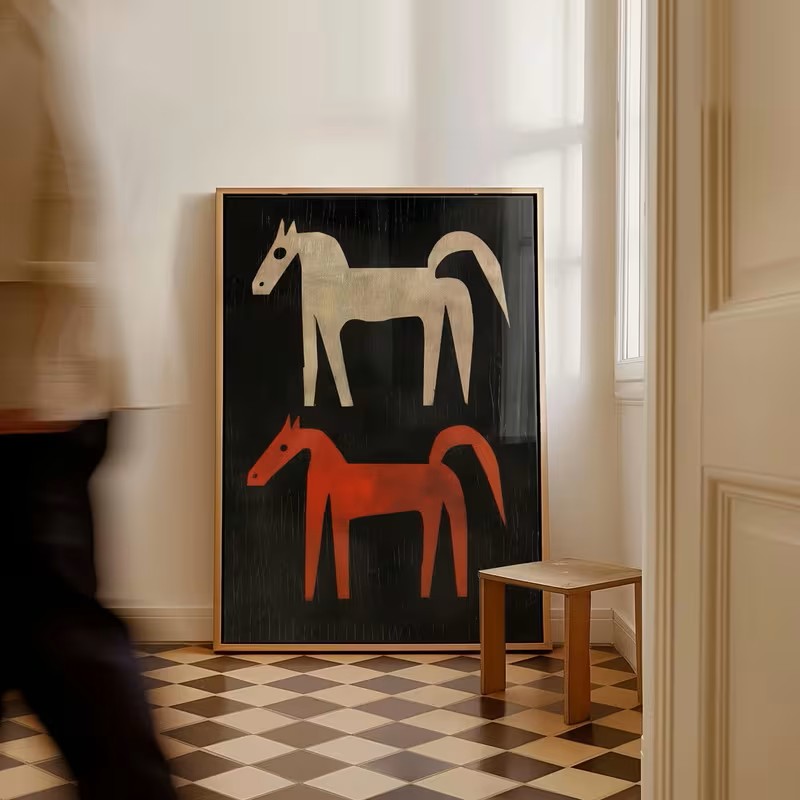 Pôster de Lona com Tema de Cav - Home Office Interior Design avaliação e preço