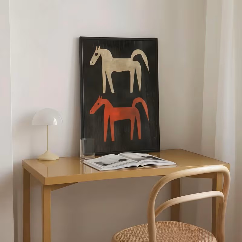 Pôster de Lona com Tema de Cav - Home Office Interior Design avaliação e preço