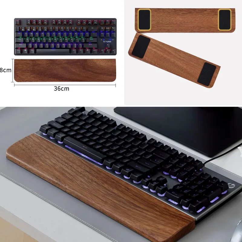 Teclado de madeira maciça desc - Wrist Rest Pad avaliação e preço