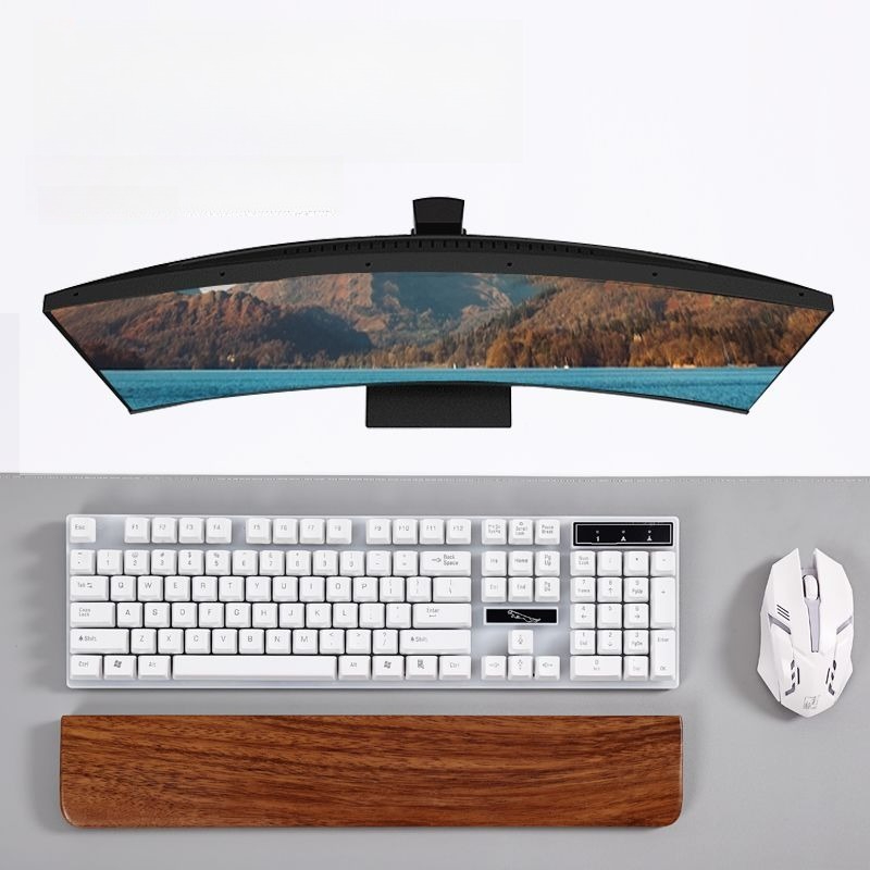 Teclado de madeira maciça desc - Wrist Rest Pad avaliação e preço