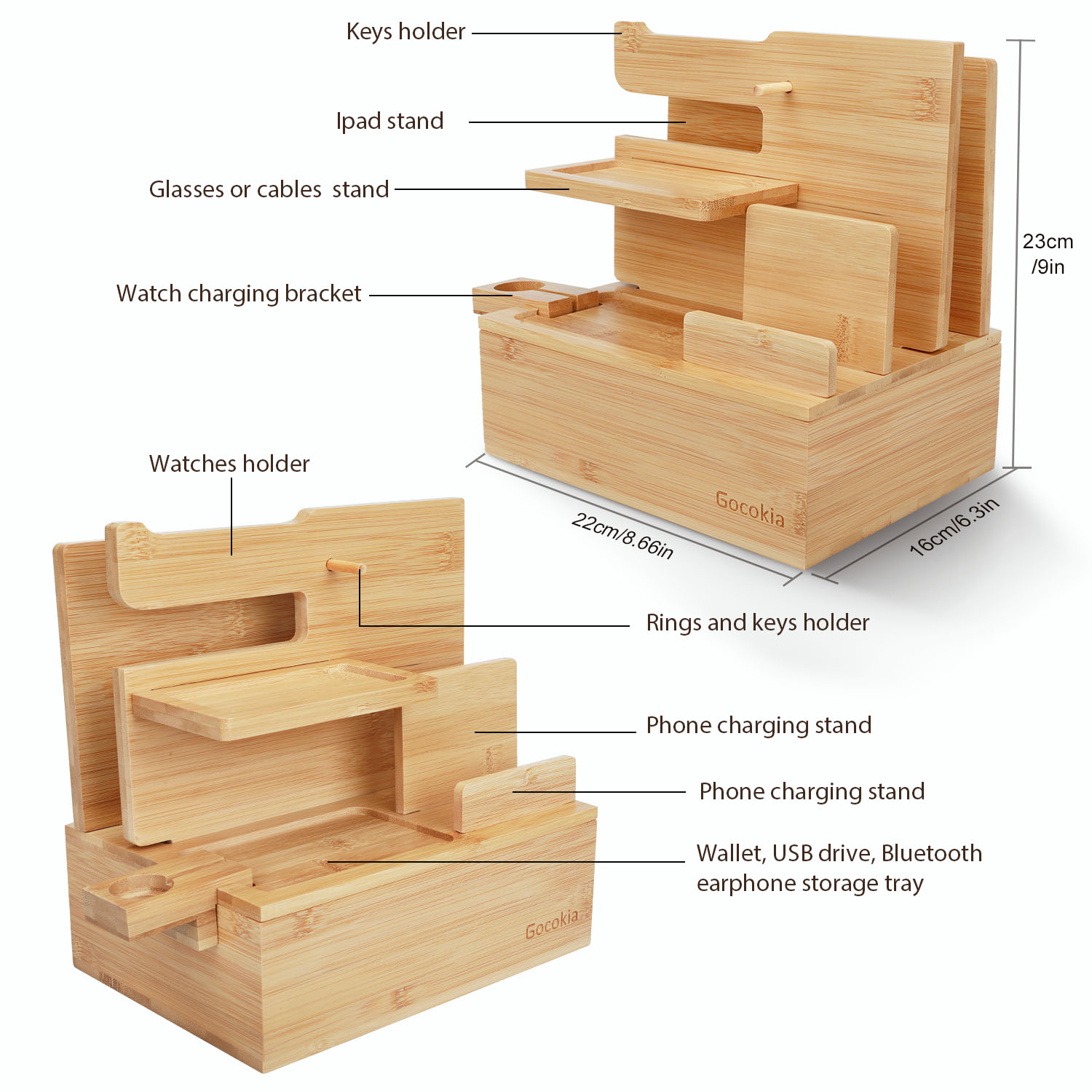 Organizador de Mesa em Bambu,  - Desktop Organizer Bamboo avaliação e preço